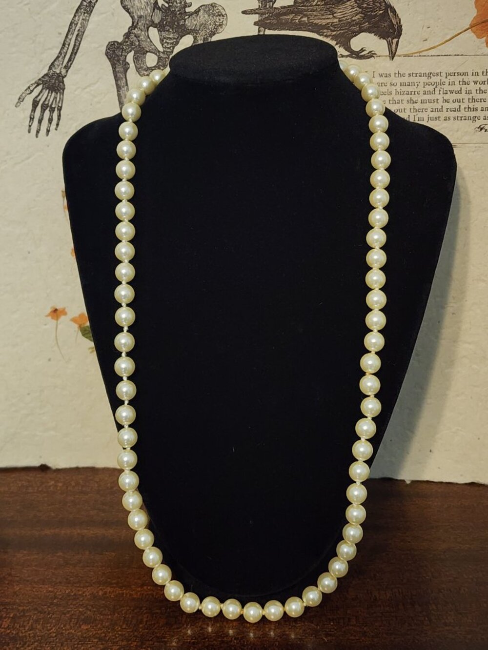 Vintage Off White Costume Jewelry Faux Pearls 12 Inches Long